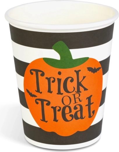 Halloweeni pabertopsid kõrvitsamotiiviga, 250 ml, 8 tk