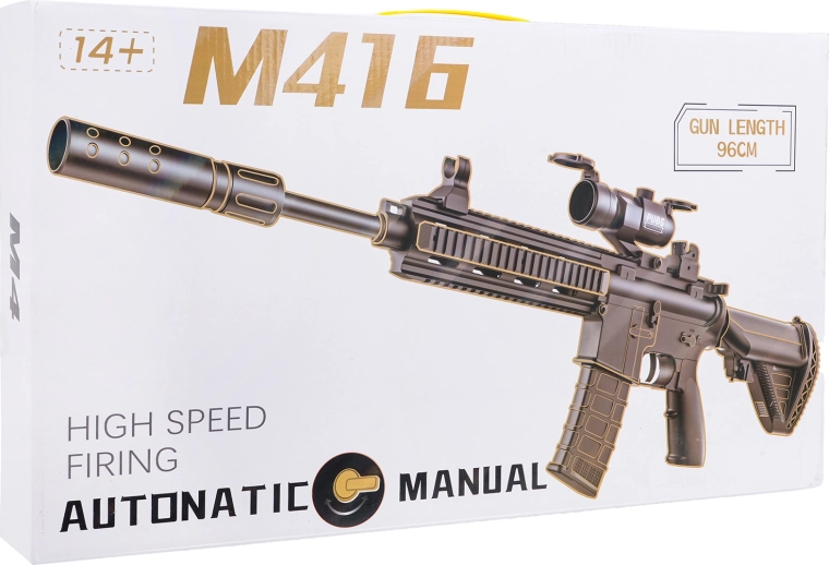 M416 karabiin (hall) veegeelikuulidega, koos tarvikutega