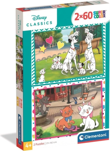 Pusle CLEMENTONI Disney: 101 dalmaatslast ja Aristokassid 2×60 tükki