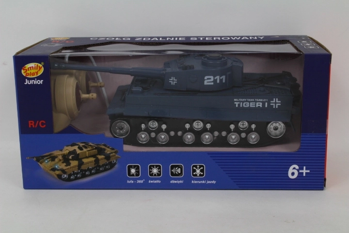 Sinine RC-tank laadijaga