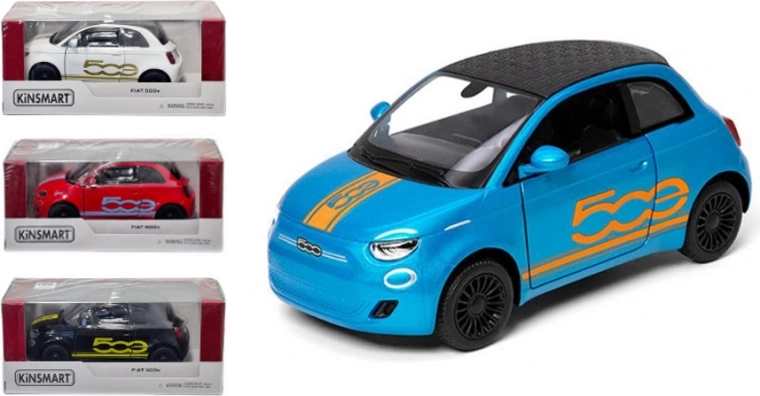 Kinsmart Fiat 500 metallmudel 1:28, tagasitõmbeajamiga