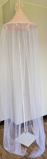 EKO muslin and tulle baby cot canopy, Powder Rose, 250 × 300 cm