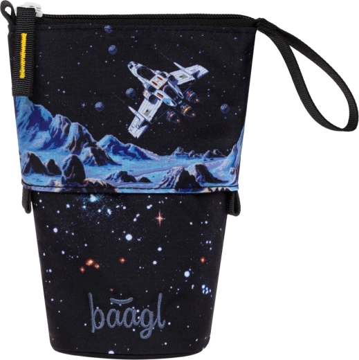 Baagl pencil case Pixel Space with stand, water-resistant, GRS