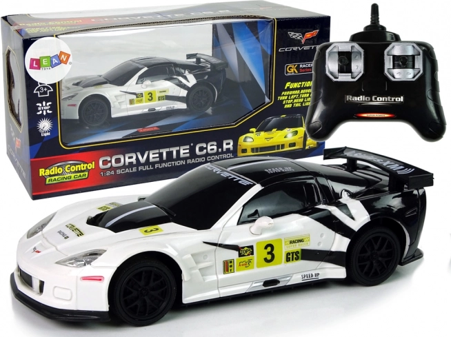 Sportlik R/C võidusõiduauto 1:24 Corvette C6.R, valge tuledega