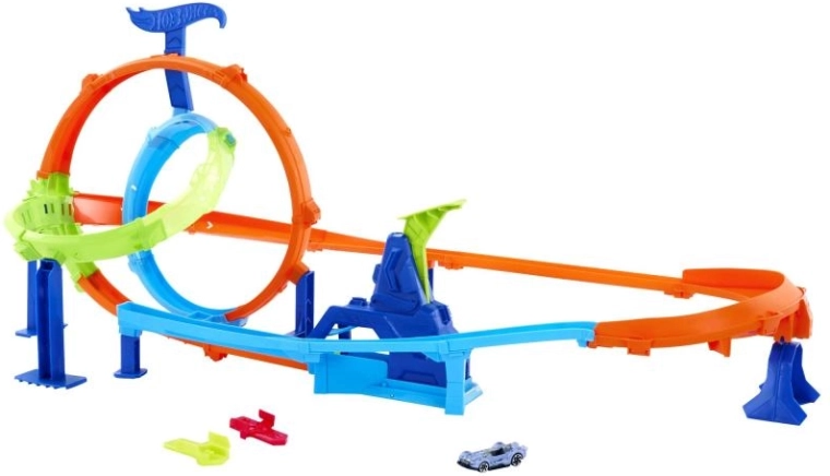 Hot Wheels Stunt Tracks kiire start Cyclone – võidusõidurada topeltsilmusega