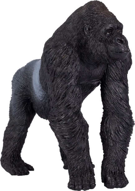 Realistlik hõbe seljaga gorilla figuur