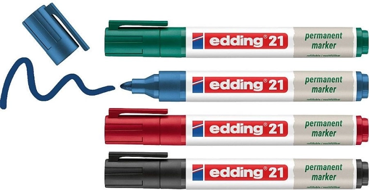 Püsivmarker Edding EcoLine 21, komplekt 4 tk