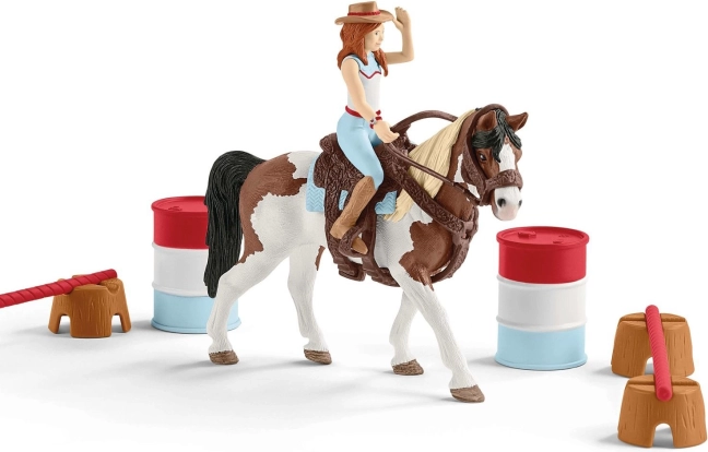 Schleich Horse Clubi lääneratsutamise komplekt Hannah – barrel racing set
