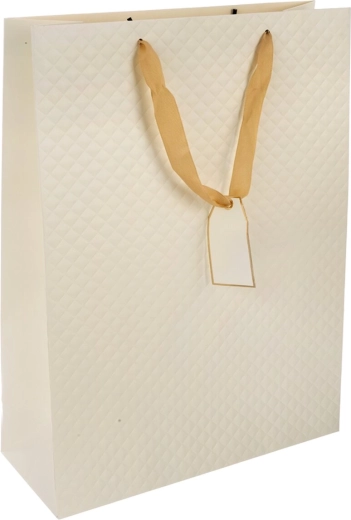 Kinkepaberkott quilt beež 30 × 12 × 41,5 cm