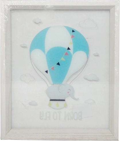 Picture with Balloon and Little Elephant in a Transparent Frame 25×30 cm