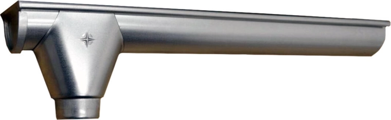 End Gutter L+V 330 mm, left, galvanized steel