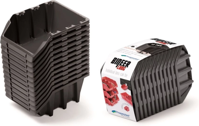 Bineer Long hoiukastide komplekt, 12 tk, 190 × 77 × 120 mm, must
