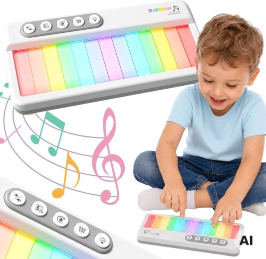 Woopie rainbow touch piano with backlighting and learning mode - 1 piece