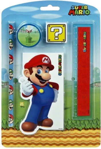 Super Mario kirjutuskomplekt, 5-osaline