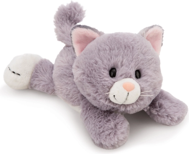 NICI Plush Gray Cat Lying 20 cm Green