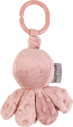 Nattou vibrating octopus on C ring Lapidou dusty pink 20 cm