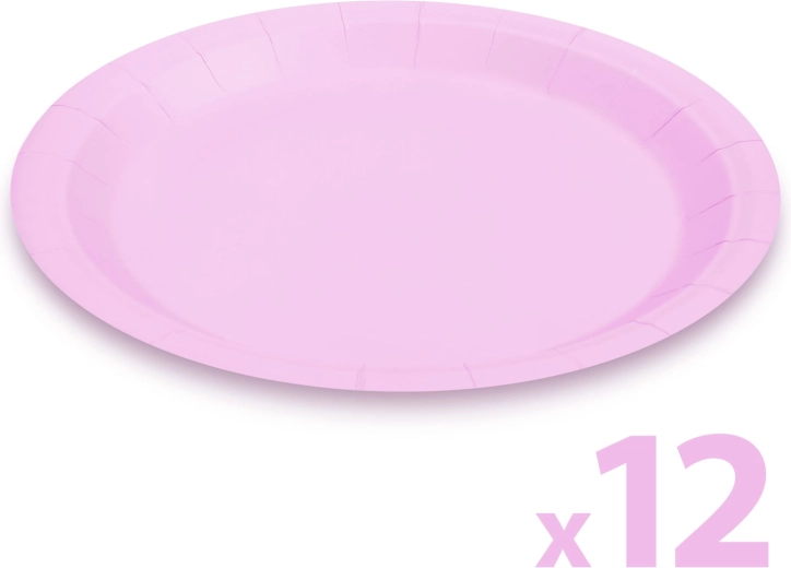 Roosade paberist taldrikute komplekt, 23 cm, 12 tk
