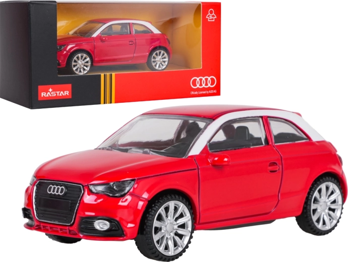 Audi A1 metallmudel RASTAR mõõtkavas 1:43, punane