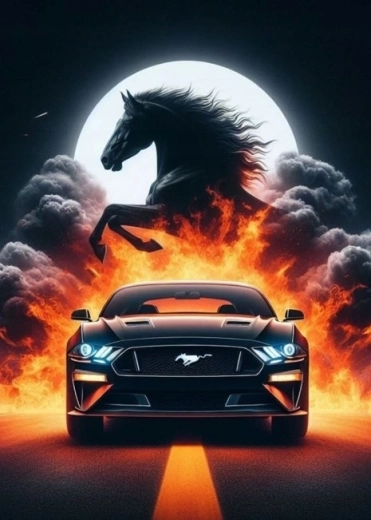 Norimpex teemandimaal sportauto Mustang 30 × 40 cm