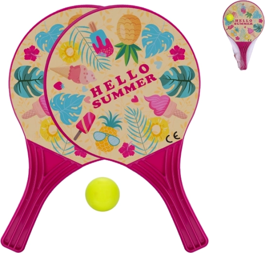 Beach paddles with ball 37.5 cm – pink