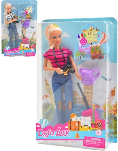 Defa Lucy traveler doll with suitcase and accessories 29 cm - 1 piece
