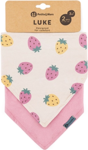 Petite&Mars bandana-sallbib Luke 2 tk beež kiivid & udune roheline