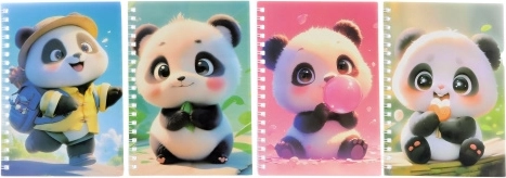 Panda märkmik pastapliiatsiga