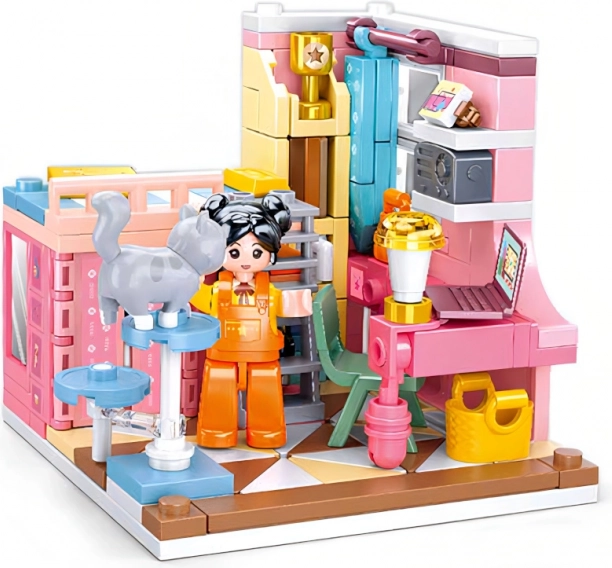 Sluban Girls Dream ehituskomplekt mini magamistuba – 210 osa, 2 figuuri