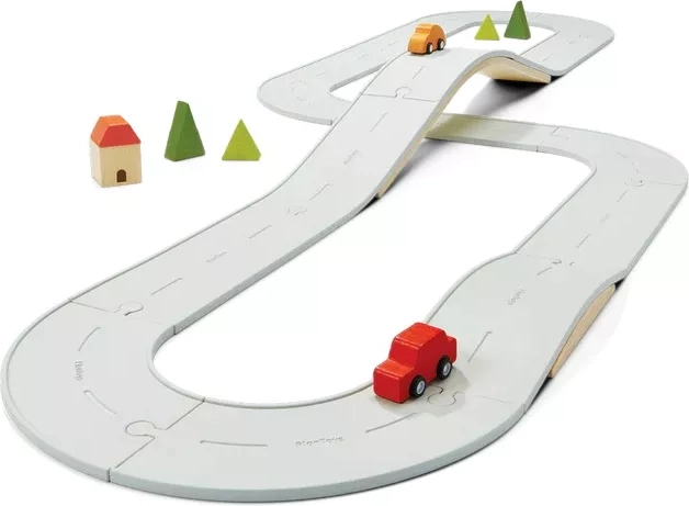 PlanToys kahepoolne teede ja rööbaste komplekt