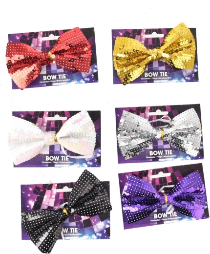 Plastic party bow tie 13 × 8 cm – assorted colors