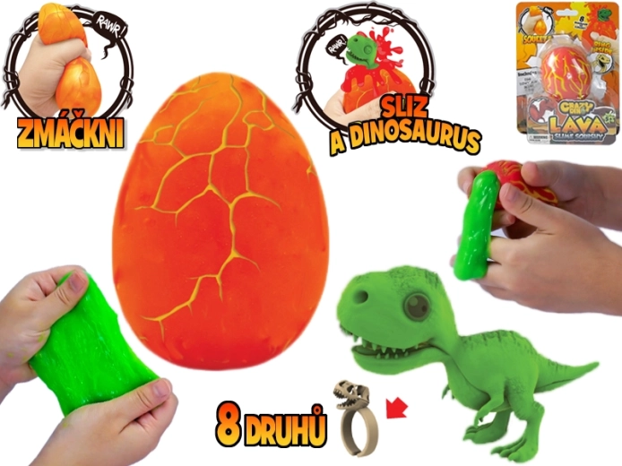 Crazy Dino muna limaga, dinosaurusekuju ja sõrmusega