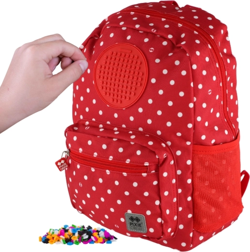 Pixie Crew children's backpack, red with white polka dots