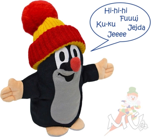 Helidega rääkiv pehme mänguasi-nukuteatri nukk Krtek, 25 cm
