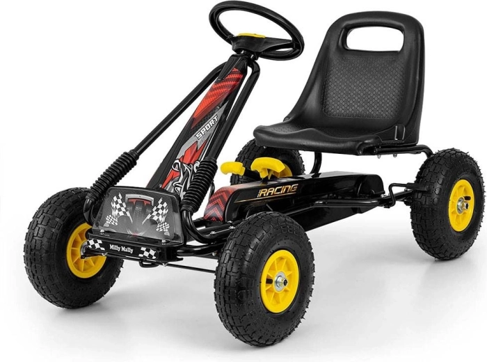 Pedaalidega motokart Milly Mally Thor, must