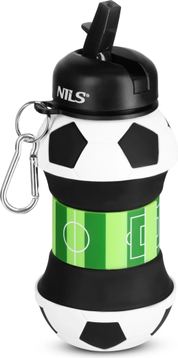 NILS Camp kokkupandav silikoonpudel lastele 550 ml jalgpall