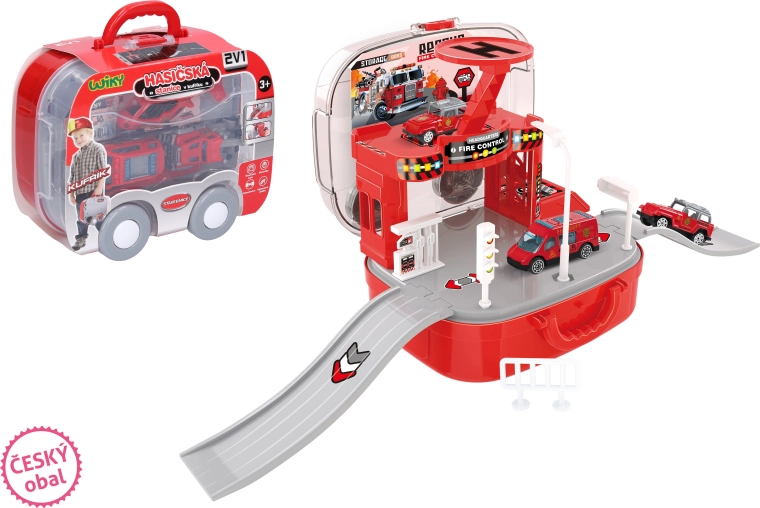 Tuletõrjejaam kohvris autode ja helikopteriga