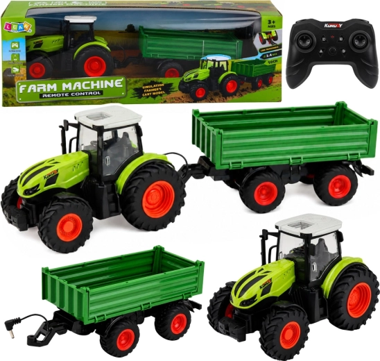 Kaugjuhtimisega talutraktor eemaldatava haagisega 1:24