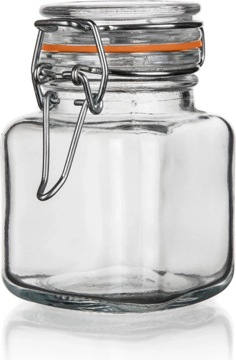 Klaasist hermeetiline purk LINA 100 ml, kandiline patentkinnitusega