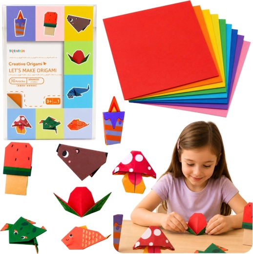 Värviline origami vihik lastele – loomad, 30 lehte