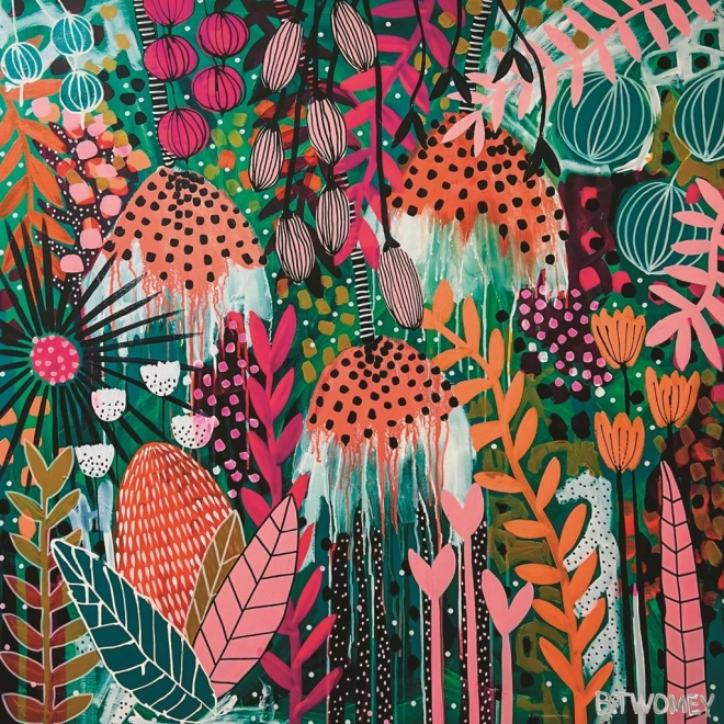 Ruutpuzzle HEYE Flowery – rubiinpunane päikesesära, 1000 tükki