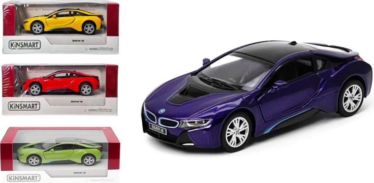 BMW i8 metallmudel 1:36 pull-back ajamiga