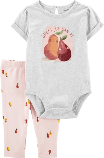 Carter's 2-osaline komplekt: lühikeste varrukatega bodi ja retuusid Grey Pears tüdrukule 9 k