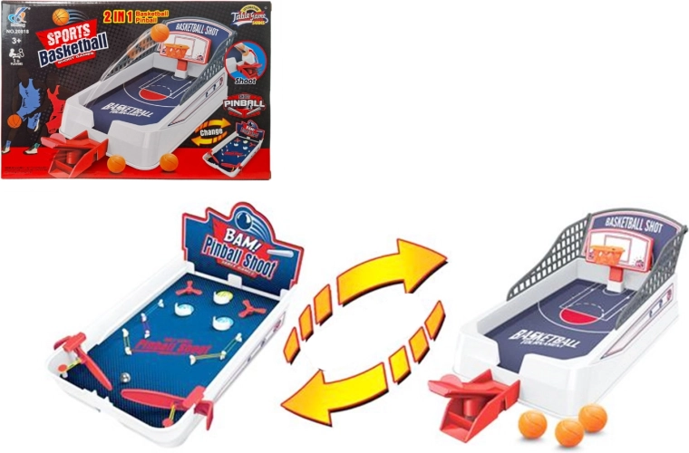 Oskuslik lauamäng 2in1: pinball ja korvpall