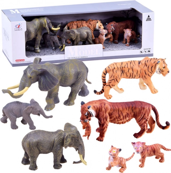 Safari Figurine Set – Animals – Tiger + Elephant