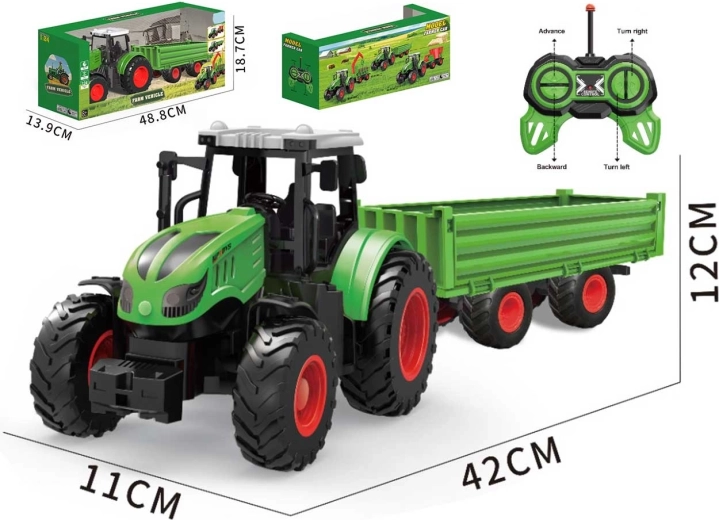 R/C kaugjuhtimisega traktor haagisega