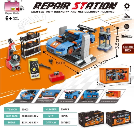 Automotive Service Station Building Set 310 Pieces