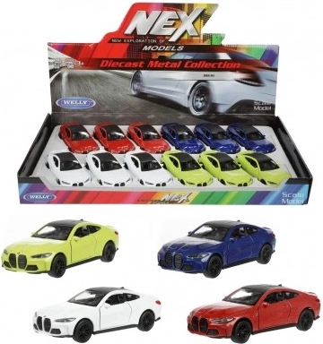 Welly metallist BMW M4 automudel 12 cm tagasitõmbemehhanismiga