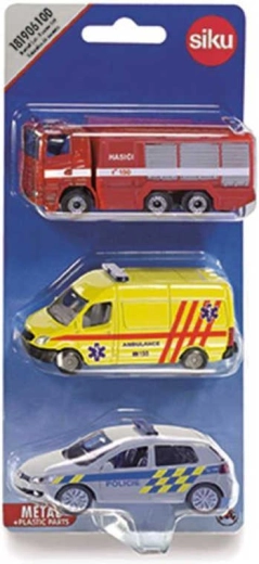 Siku set of rescue vehicles (fire brigade, ambulance, police) – Czech design