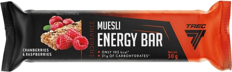 Trec energy muesli bar cranberry & raspberry 30 g
