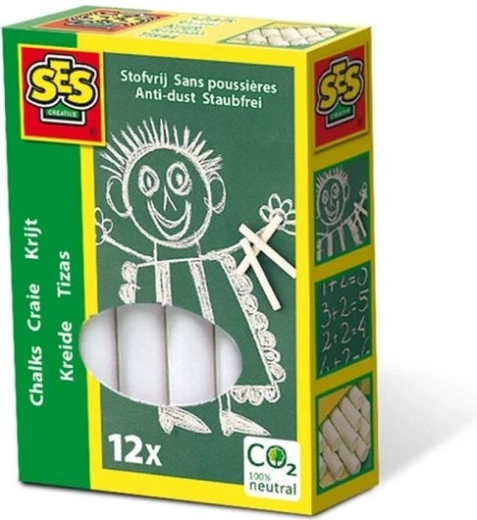 SES dust-free white chalk 12 pcs